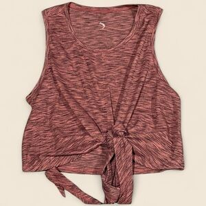 Red Sleeveless Tie-Front Top maroon xl tank top Zyia gym athletic workout shirt